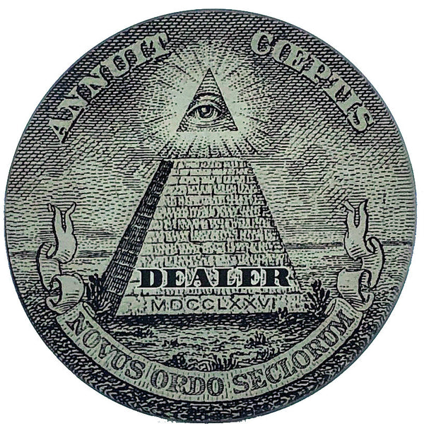 Crystal Poker Dealer Buttons - Eye Of Providence