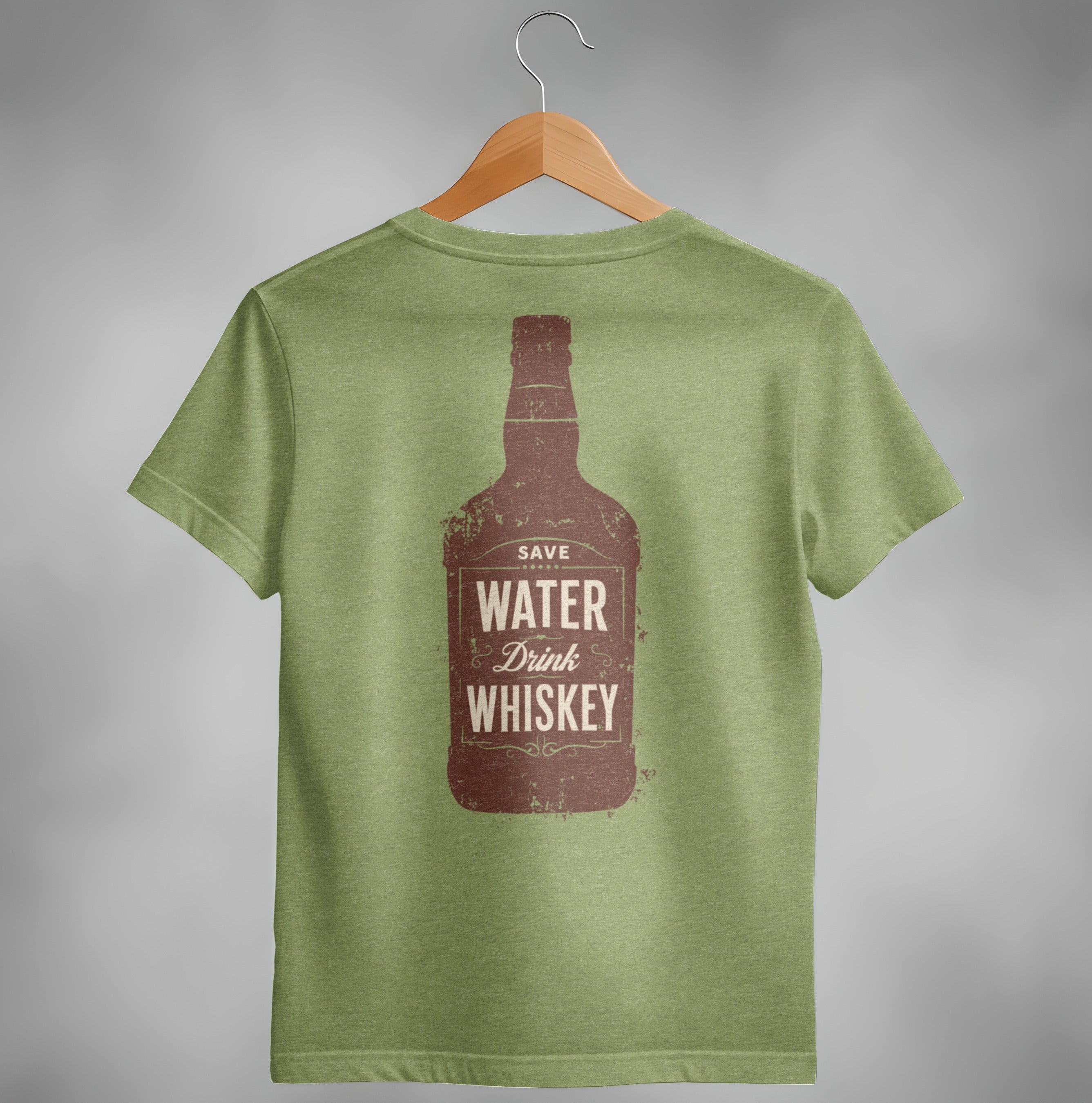 Save Water Drink Whiskey Funny Saying Graphic Bottle T-Shirt