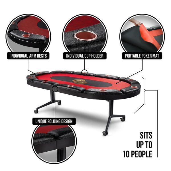 Triton 90" Premium 10 Player Folding Poker Table