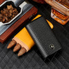 GALINER Leather & Cedar Wood Cigar Case – 3-Tube Portable Cigar Holder