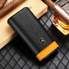 GALINER Leather & Cedar Wood Cigar Case – 3-Tube Portable Cigar Holder