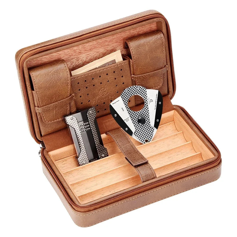 GALINER Travel Leather Cigar Humidor Case