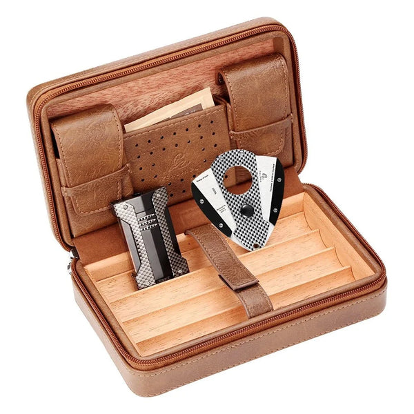 GALINER Travel Leather Cigar Humidor Case
