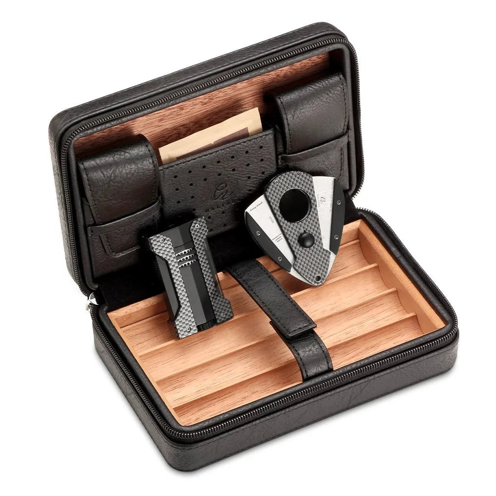 GALINER Travel Leather Cigar Humidor Case
