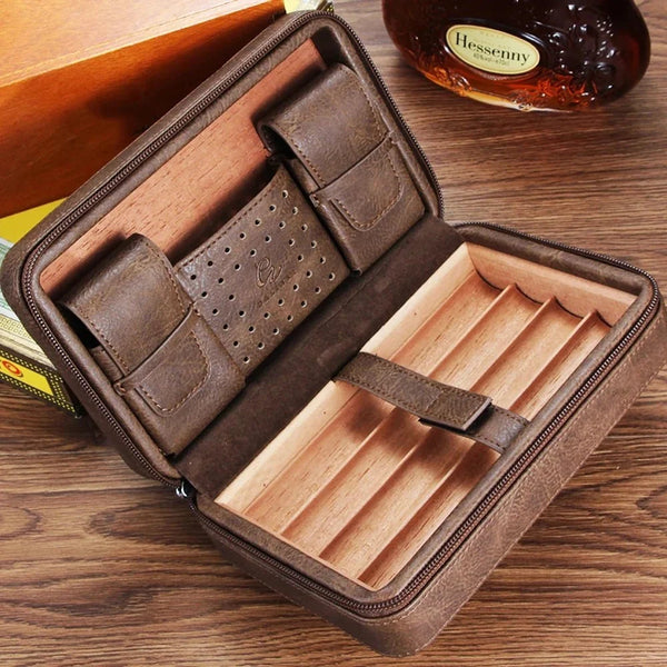 GALINER Travel Leather Cigar Humidor Case