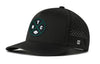 Black performance 5-panel cap with NYC logo patch and perforated side panels