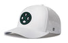 White performance 5-panel cap with NYC logo patch and perforated side panels