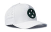 White 5-panel cap with NYC logo patch and perforated side mesh detail