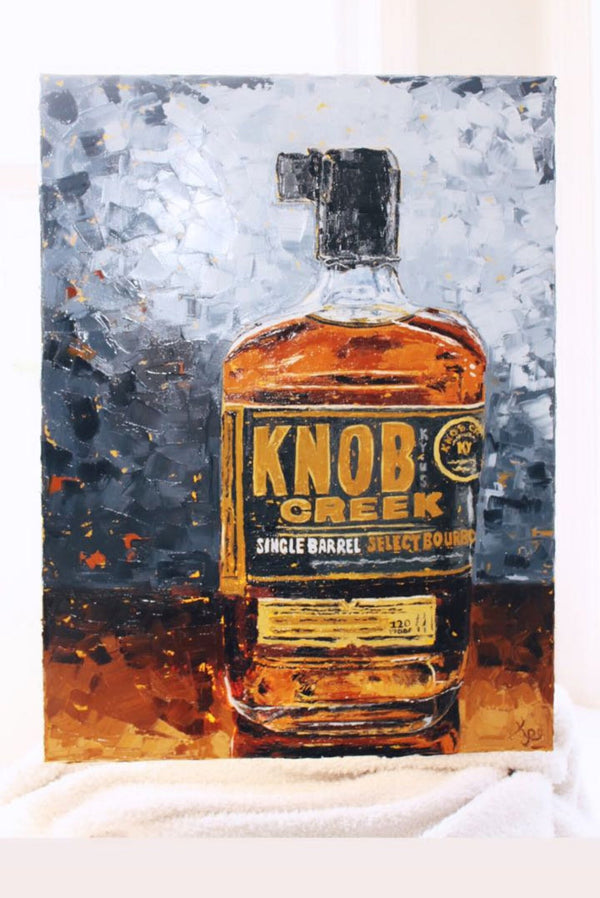 Bourbon Bottle Print - Knob Creek For the Man Cave Kim Perry Studios