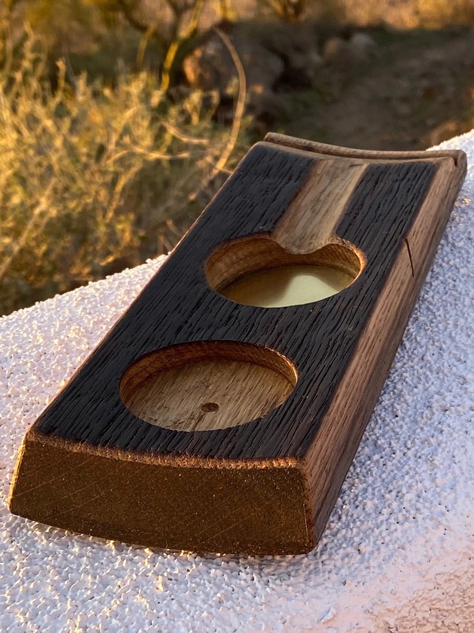Barrel Stave Cigar Ashtray - With Glencairn Glass For the Bar Desert Barrel Designs