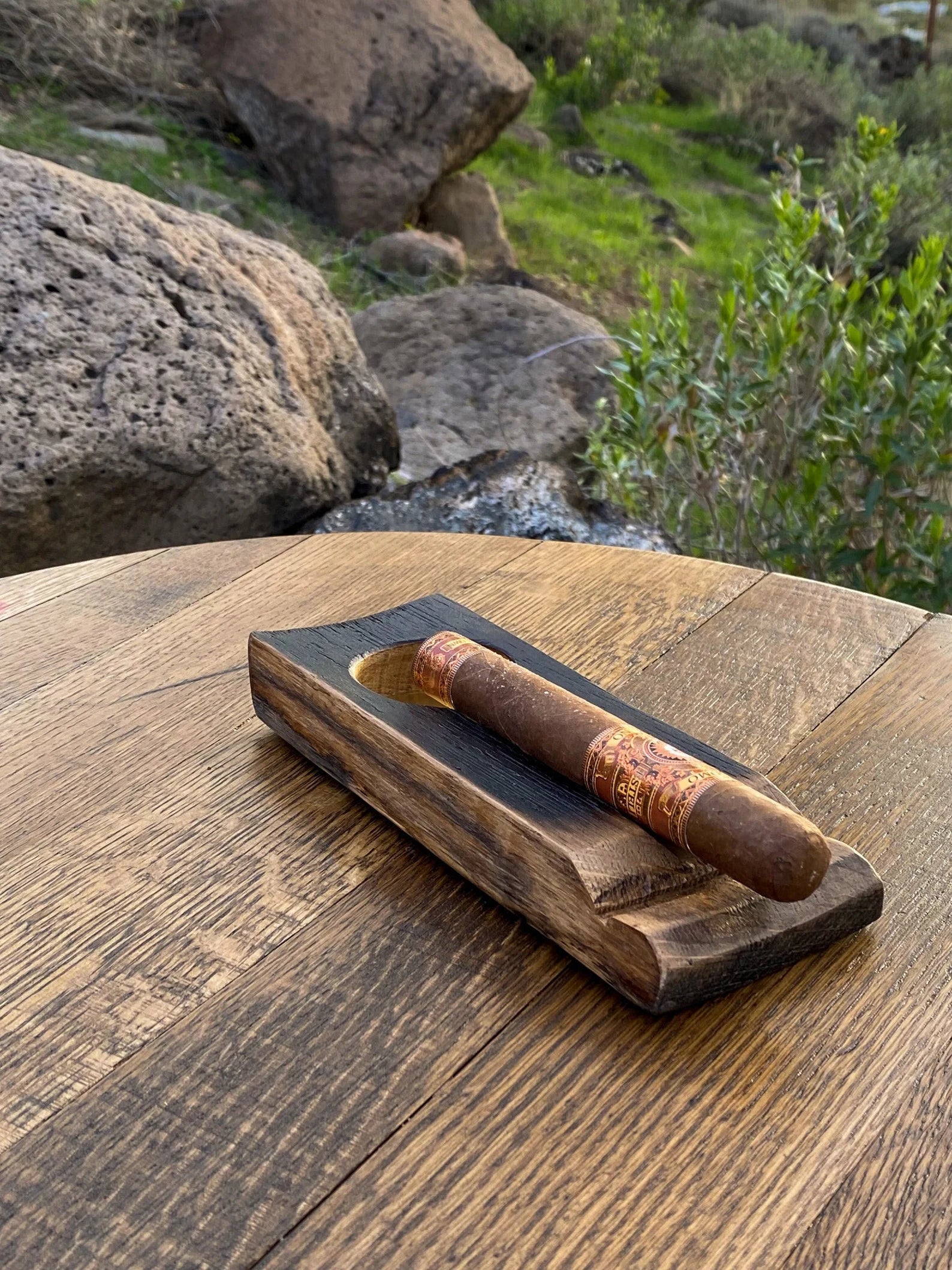 Barrel Stave Cigar Ashtray For the Bar Desert Barrel Designs