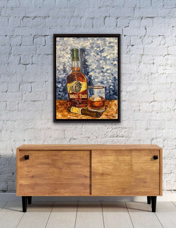 Bourbon Bottle Print - Buffalo Trace For the Man Cave Kim Perry Studios