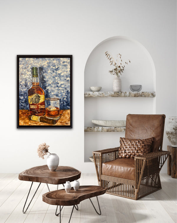 Bourbon Bottle Print - Buffalo Trace For the Man Cave Kim Perry Studios
