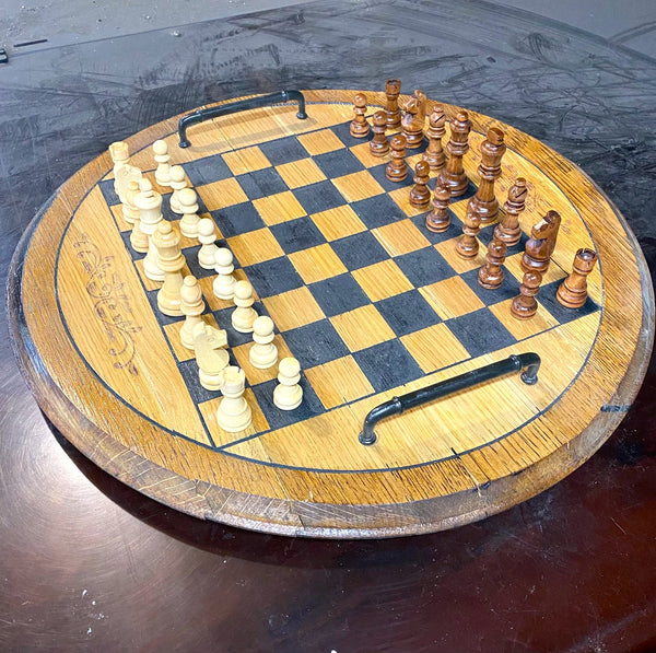 Bourbon Barrel Lid - Chess Set