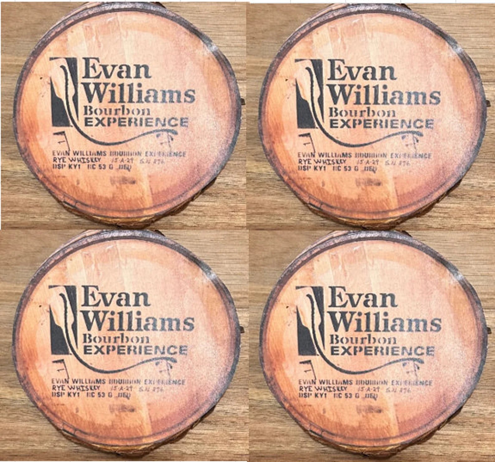 Evan Williams Bourbon – Wood Coaster Set of 4 For the Bar Purposeful2022