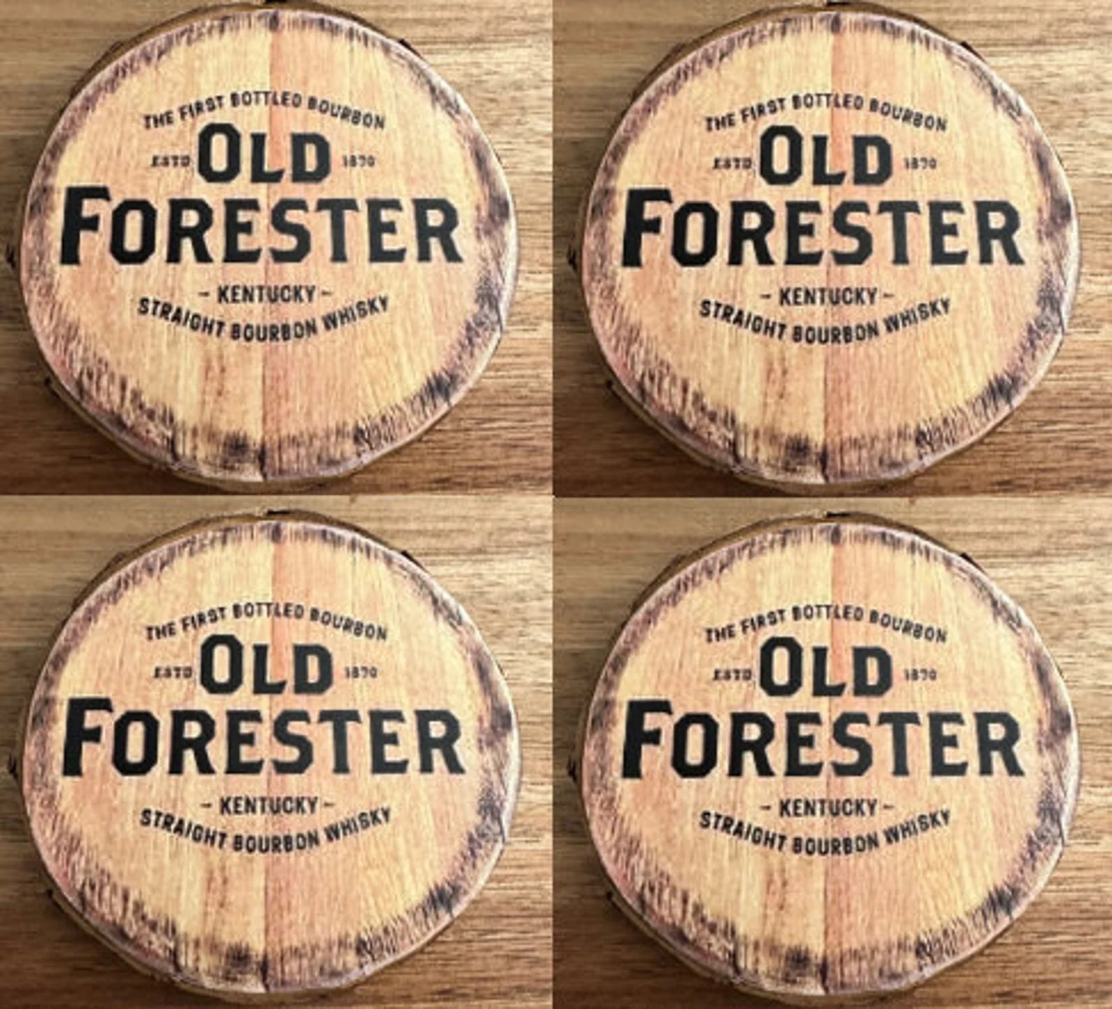 Old Forester Bourbon – Wood Coaster Set of 4
