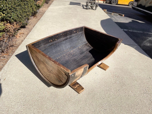 Whiskey Barrel Dog Bed- Josie approved!