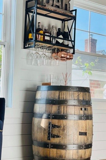 Bourbon Barrel Cabinet with multicolor LED's -engraving available