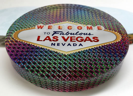 Crystal Poker Dealer Buttons - Las Vegas Hologram