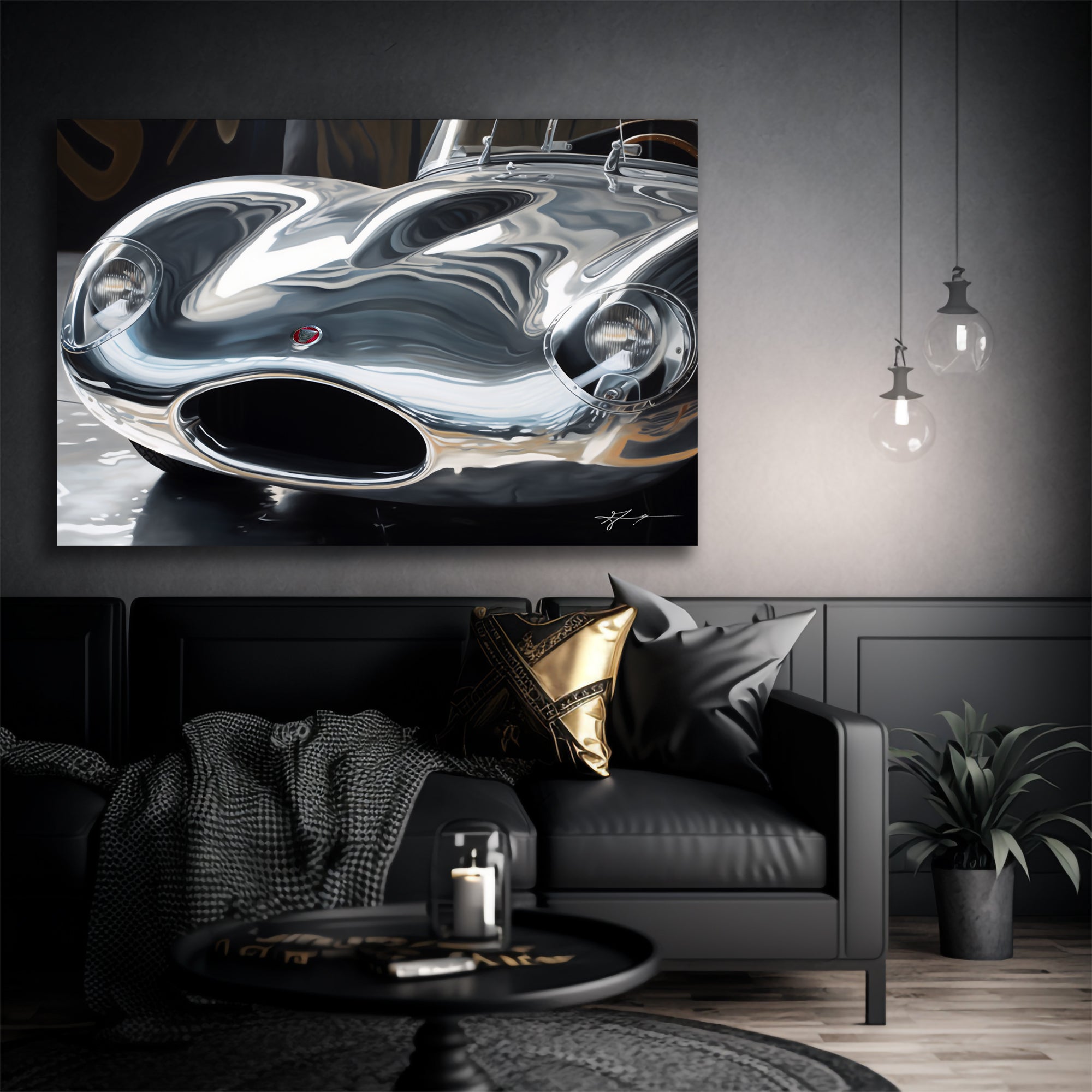 Jaguar D-Type - Gallery Wrapped Canvas For the Man Cave GJG Studios