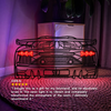 Metal neon car wall art glowing red with outlined grille and SVJ front plate