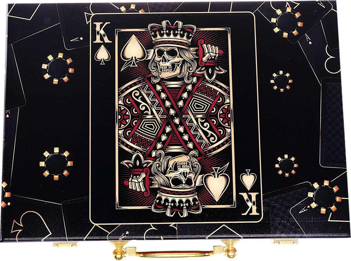 King of Spades - Premium 500 Capacity Mahogany Wooden Poker Chip Case
