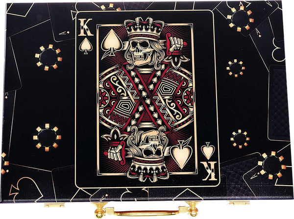 King of Spades - Premium 500 Capacity Mahogany Wooden Poker Chip Case