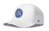 White 5-panel snapback hat with TOR X logo and perforated right side
