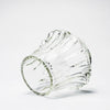 Clear fluted crystal whisky tumbler, close-up side and thick rim