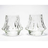 Set of two Japanese crystal whisky glasses, clear fluted design, no liquid
