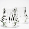 Clear crystal whisky tumbler with fluted sides and thick base