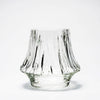 Clear crystal whisky tumbler with fluted design and rounded base