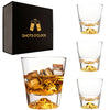 Whiskey Glasses Crystal Clear Gold Heavy Base Bourbon - Set of 4 For the Bar Lemonsoda